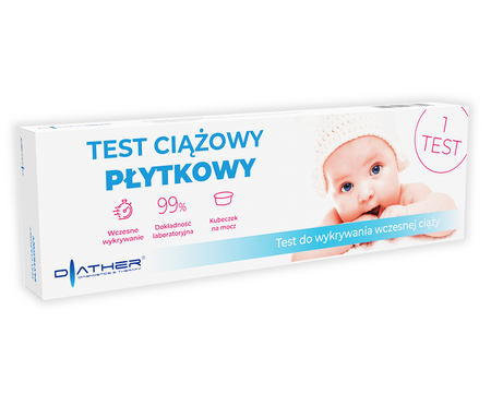 DIATHER Test ciążowy hCG płytkowy 1 sztuka