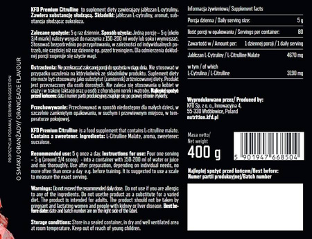 KFD Citrulline 400g smak oranżada