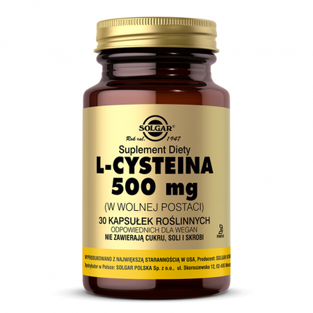 SOLGAR L-Cysteina 500mg 30 kapsułek