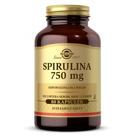 SOLGAR Spirulina 750 mg 80 kapsułek