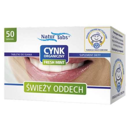 Cynk organiczny Naturtabs Fresh Mint x50