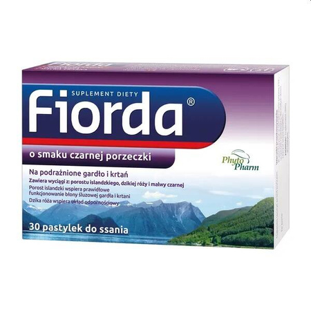 Fiorda smak porzeczkowy 30 pastylek