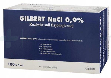 Sól fizjologiczna NaCl 0.9% 100 amp. GILBERT