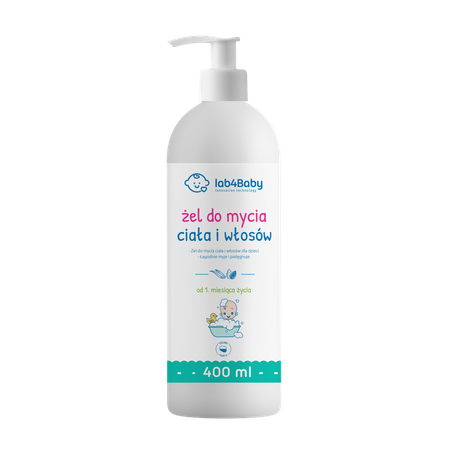 LAB4BABY Żel do mycia ciała i włosów od 1 miesiąca życia 400 ml